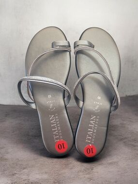 Italian Shoemakers Flat Toe Ring Thong Sandals - 10 Nwot